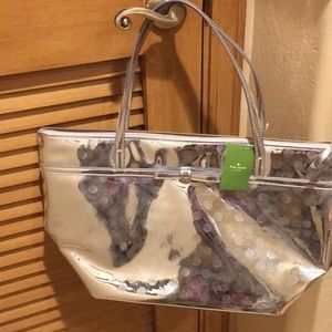 Kate Spade new silver tote
